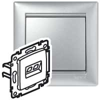 Legrand Valena  Алюминий  Розетка механизм компьютерная 1-местная RJ45 UTP категория 5e без захватов 770238 индивидуальная упаковка DIY