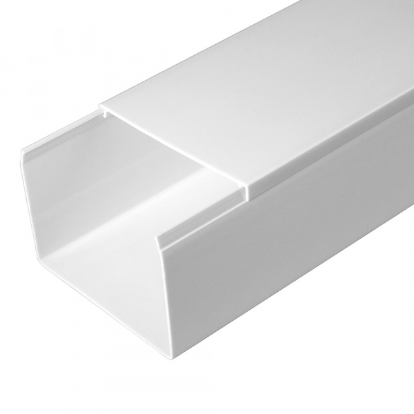 Кабель-канал белый 2-й замок в п/э 80х60 (8 м/уп) (кратно 8)