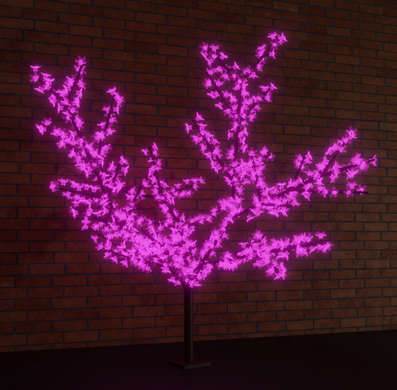 Светодиодное Дерево "Сакура", высота 2,4м, диаметр кроны 2,0м, фиолетовые диоды, IP 64, понижающий трансформатор в комплекте, NEON-NIGHT 531-126