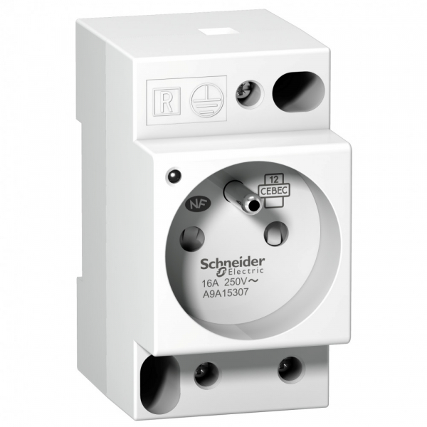 Розетка щитовая  Schneider Electric  iPC DIN 2П+T 16A 250В с индикатором  A9A15307