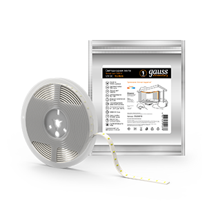 Gauss Лента IP66 12V  9,6В/м 3000К LED Elementary 2835/120-SMDй (блистер 5м)