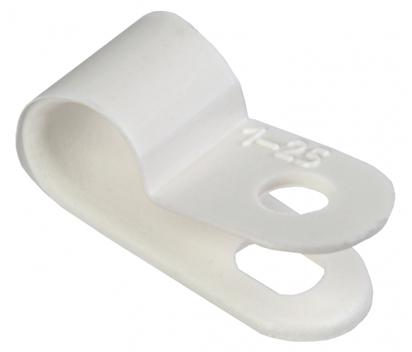Скоба крепежная для кабеля 6мм нейлоновая белая (50шт) IEK