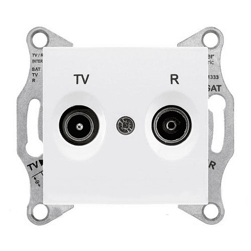 Schneider Electric Sedna  Белый Розетка механизм TV/R проходной 8dB IP20 скрытая установка SDN3301321