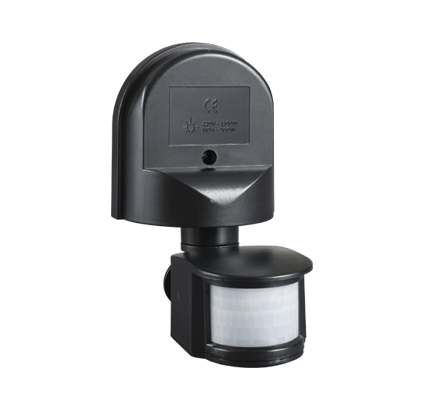 IN HOME Датчик движения инфракрасный ДД 008 1200Вт 180 гр.12м IP44 черный IN HOME
