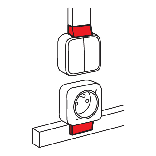 Legrand  METRA  Белый  Адаптер QUTEO для кабельных каналов  20x12 638117