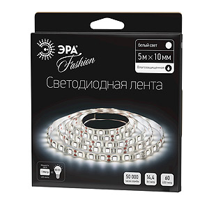 Светодиодная лента ЭРА IP65  12V  14,4Вт/м  6500К  LS5050-60LED-W  (1уп.-5м)