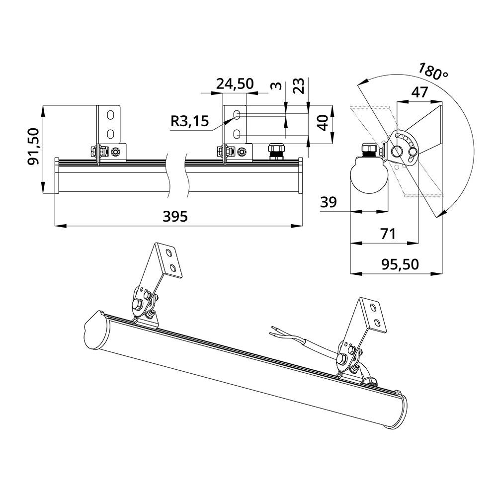 Модерн 3 395мм 3000К Опал