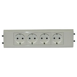 Розетка DLP65 немецкий стандарт 4X2К+З без зажимов Legrand  Mosaic  77434
