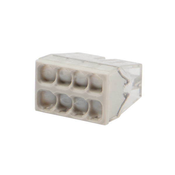 Экспресс-клемма с пастой REXANT СМК 2273-248, 8-проводная 0.5-2.5 мм2, прозрачная, блистер (6 шт./уп.) 07-5230-6