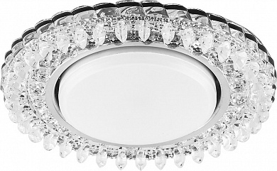Светильник точечный Feron CD4027 потолочный GX53 без лампы прозрачный с белой LED подсветкой
