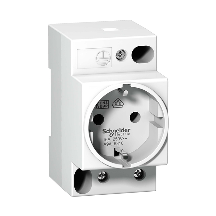 Розетка щитовая  Schneider Electric  iPC DIN 2П+T 16A  250В нем.  A9A15310