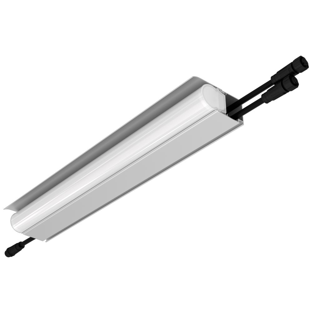 Модерн v2.0 7 400мм (18Вт/м) 48В DC 1 пикс. RGBW DMX CRI80 5000К Опал (Профиль, козырек, транзитное штепсельное соединение)