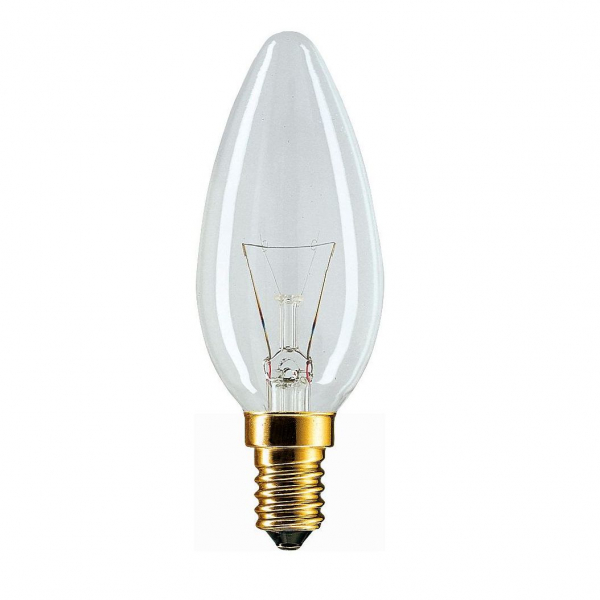 Стандартная лампа накаливания  PHILIPS  B35  60Вт  230В  E14 (кратно 10)