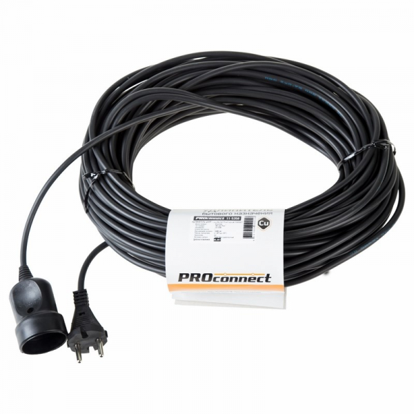 Удлинитель шнур 30 м (1 роз.) 2х0.75 мм2 черный STANDART PROCONNECT 11-5358