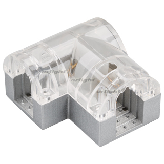 Arlight Угловой 2-х контактный соединитель для гибкого неона ARL-CF2835 26x15mm. Обеспечивает непрерывное соединение и сплошную линию свечения без разрывов. Требуется доп.герметизация для соединения IP65. Материал-алюминий, прозрачный пластик. Размеры ДхШ