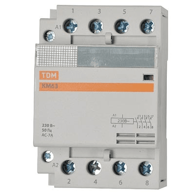 TDM  Контактор модульный 32А 3NO+1NC 230В AC  КМ63/4-32