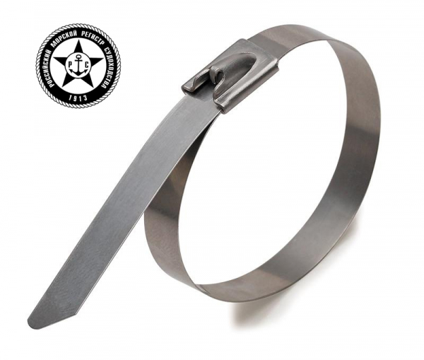 Хомут (стяжка)  нержавеющая сталь  7,9 х 200  (AISI 304) без покрытия СКС  Fortisflex 74920 (кратно 100)