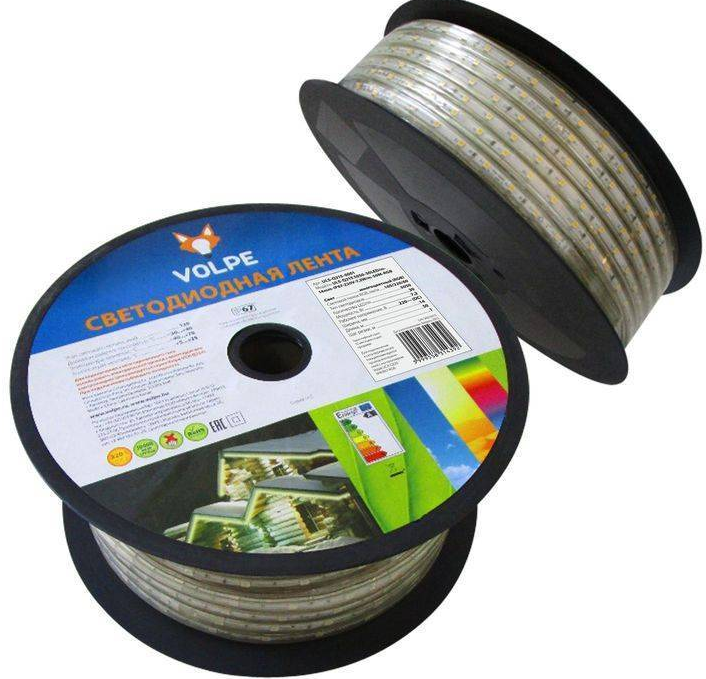 Uniel ULS-Q215 5050-30LED/m-14mm-IP67-220V-7,2W/m-25M-RGB Светодиодная гибкая герметичная лента. Бобина 25 м. Мультиколор.