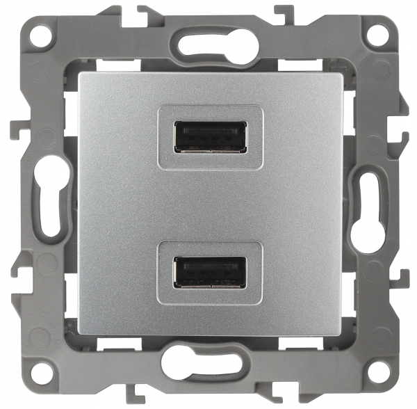 ЭРА  Эра12  Алюминий  Устройство зарядное USB, 5В-2100мА, 12-4110-03 Б0027493