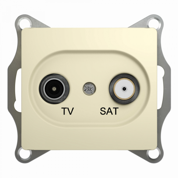 Glossa  Бежевый Розетка ТВ-SAT 1-местная 1DB, механизм IP20 скрытая установка GSL000297
