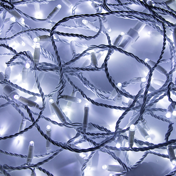 Уличная IP67 Гирлянда Дюраплей LED,20м  белый провод, белая  NEON-NIGHT