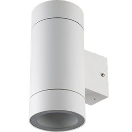 Светильник Ecola GX53 LED 8013A накладной IP65 прозрачный цилиндр металлический 2*GX53 белый матовый 205x140 /FW53C2ECH/
