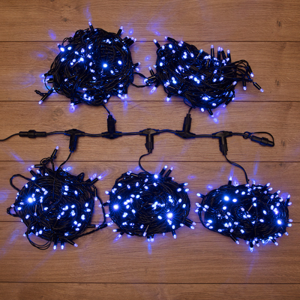 Уличная IP44 Гирлянда LED ClipLight 24V, 5 нитей по 20 метров, СИНИЙ Flashing  NEON-NIGHT 323-603