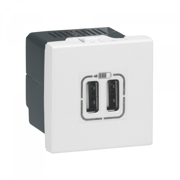 Legrand  Mosaic  Белый Розетка USB для зарядки 2-местная 77594