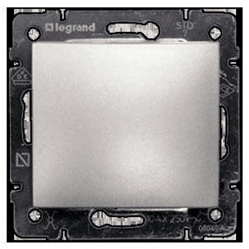 Legrand  Etika  Алюминий Переключатель механизм 1-клавишный 10АХ, 250В 672405