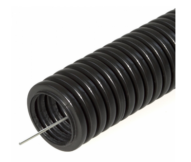 Труба ПНД легкая с зондом 25мм черная безгалогенная (HF) Строительная (кратно 50)