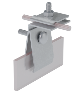 Универсальный фальцевый держатель для прутка Ø 5-10мм. Высота 70мм. Горячее цинкование