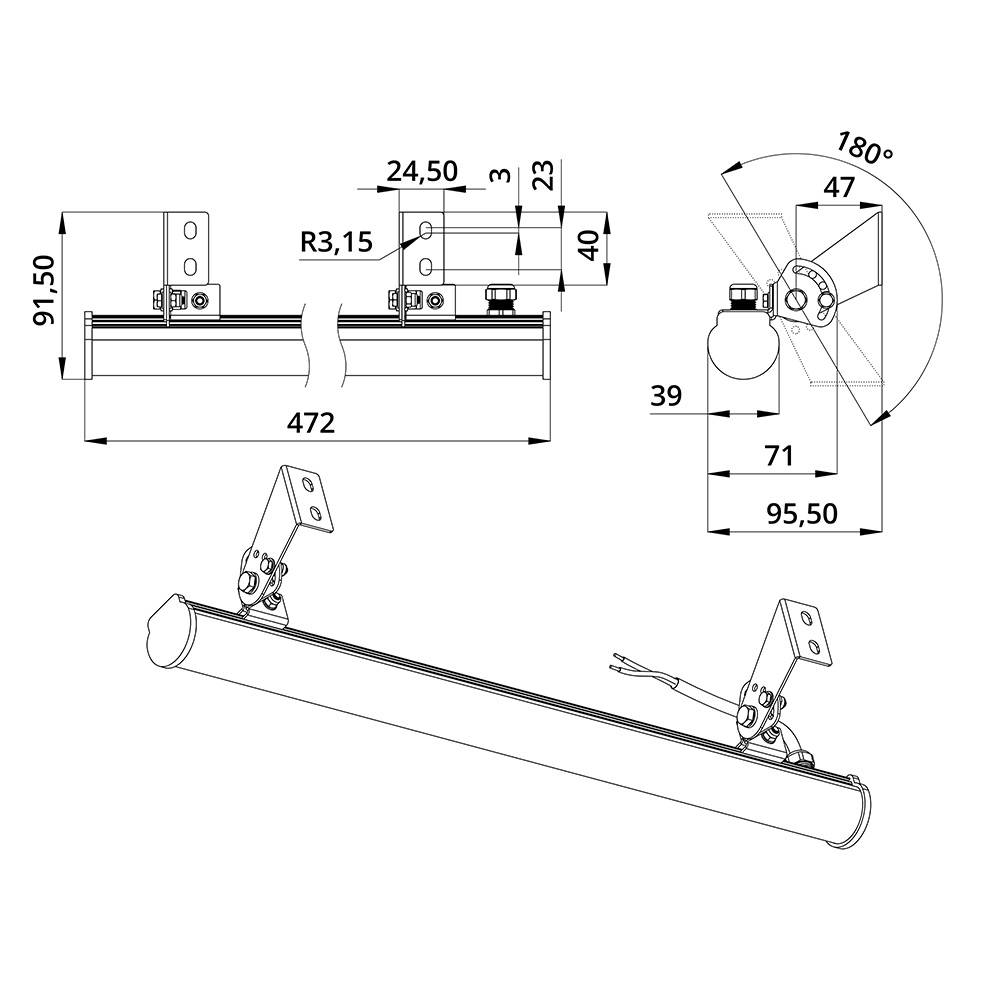 Модерн 2 472мм 5000К Прозрачный