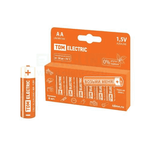 Элемент питания TDM LR6 AA Alkaline 1,5V PAK-8 (кратно 8)