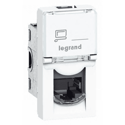 Розетка механизм RJ45 UTP категория 6e 1 модуль  Legrand  Mosaic  Белая  076561
