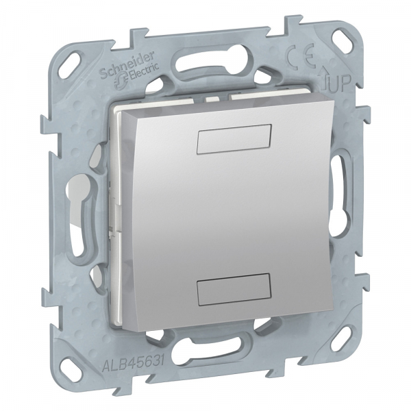 NU553030 UNICA NEW KNX 2-кнопочный выключатель, АЛЮМИНИЙ