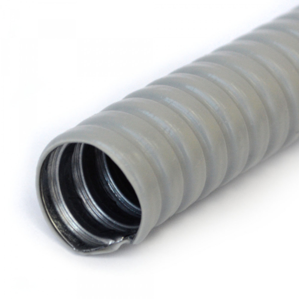 Металлорукав в ПВХ-изоляции Р3-ЦПнг 20 серый /без протяжки/ (50м/уп) Промрукав (кратно 50)