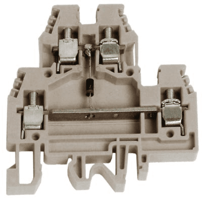 DKC ZDS112GR DAS.4/BGR, 2х уровневый проходной зажим серый с диодом