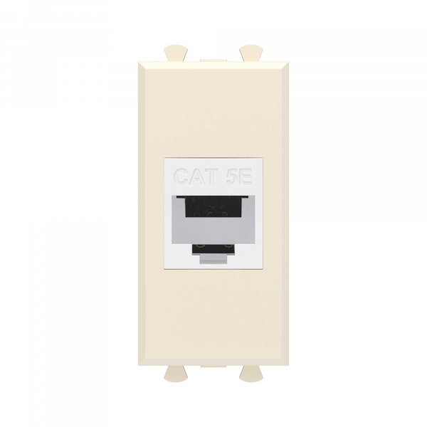 Компьютерная розетка RJ-45 без шторки модульная, кат.5е, "Avanti", "Ванильная дымка", 1 модуль