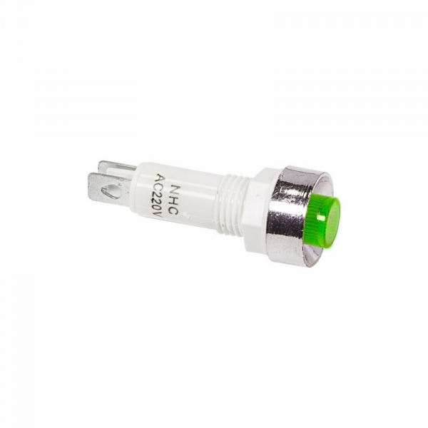 Индикатор c отражателм  Ø10  220V зеленый  (RWE-209)  REXANT 36-4752