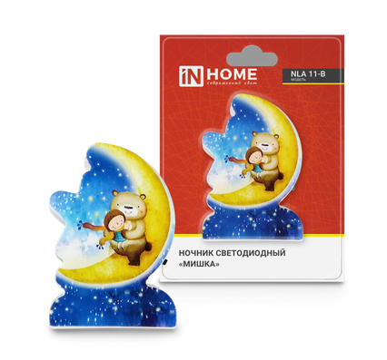 Ночник светодиодный IN HOME NLA 11-B МИШКА с выкл 230В IN HOME
