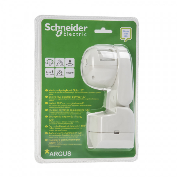 Наружный датчик движения Schneider Electric   Argus Standard  120град блистер  CCTR1PA04