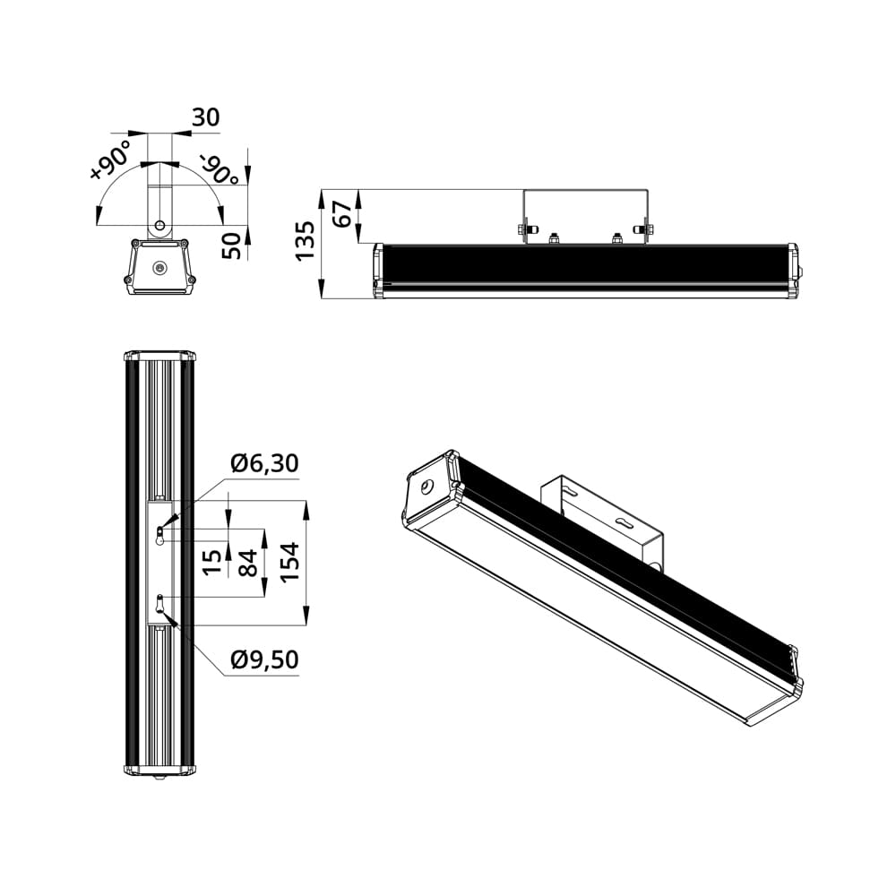 Крепление кронштейн 1 шт. (Т-Линия v2.0) RAL9005 муар