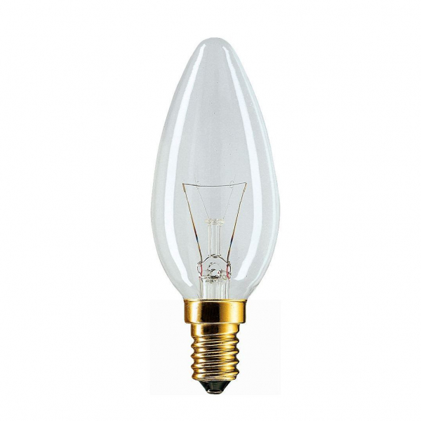 Стандартная лампа накаливания  PHILIPS  B35  40Вт  230В  E14 (кратно 10)