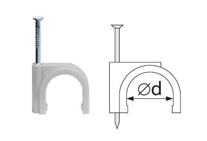 Скоба крепежная для кабеля Navigator  NCR-04-50 круглая d4 (50 штук в упаковке)(1шт=1 упаковке) 71 065