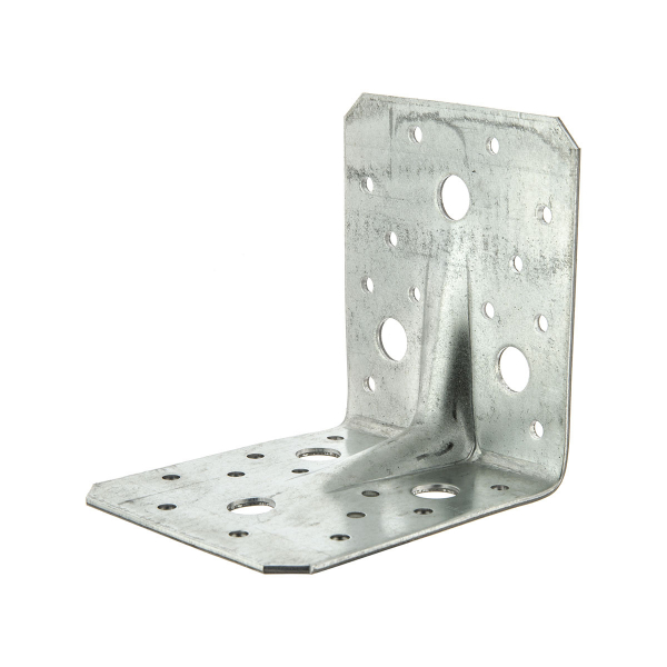 Уголок крепежный усиленный 90х90х65х2 мм, оцинк. - накл. Tech-Krep