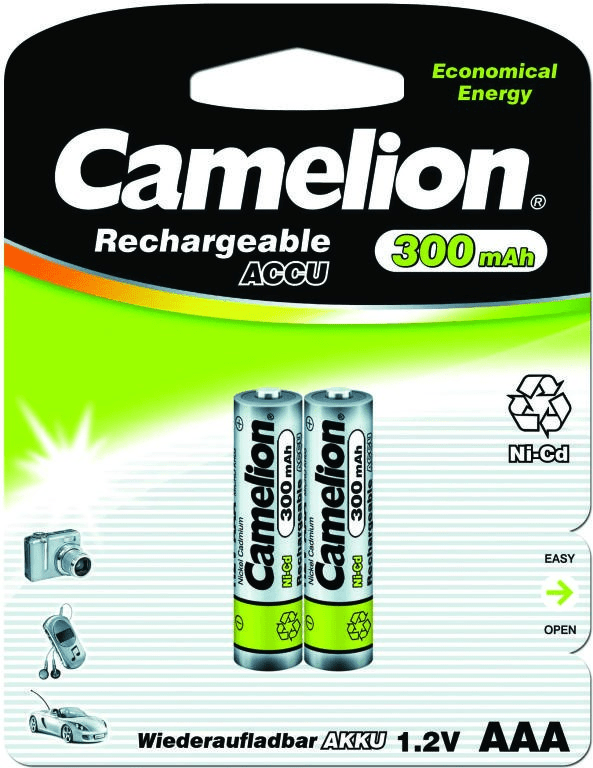 Аккумулятор CAMELION R03  300 mAh Ni-Cd BL-2 (кратно 2)
