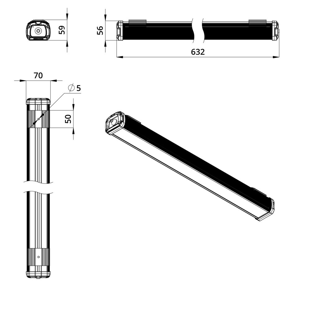Т-Линия Компакт 25 600мм Экстра CRI70 3000К Микропризма