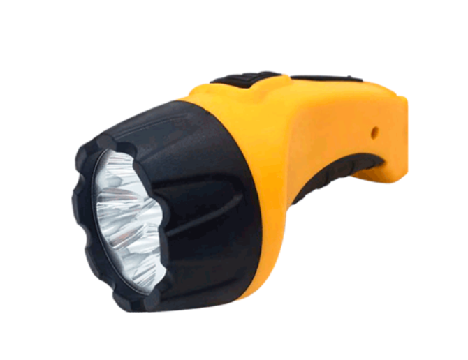 Фонарь ручной аккумуляторный MLA 02 4LED 120Lm 8ч 2 режима, з/у 230В ЧЕРНО-ЖЁЛТЫЙ IN HOME