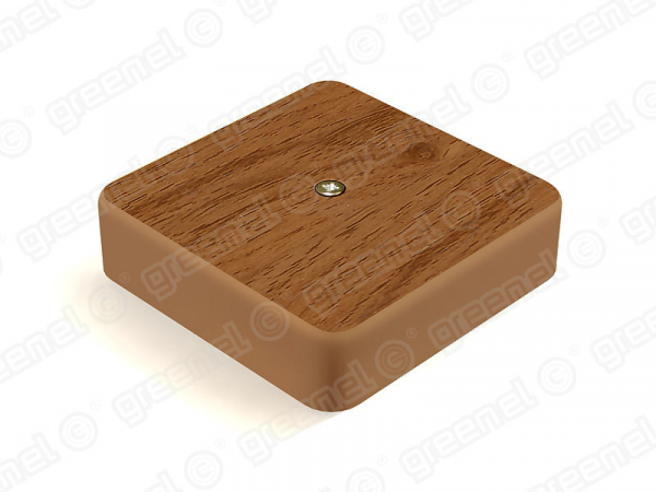 Коробка распределительная для наружного монтажа с кабель-каналом  75х75х20мм, IP40, цвет-ОРЕХ (100шт)