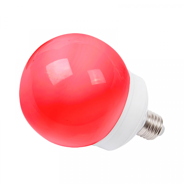 Лампа шар e27 12 LED  ∅100мм красная 405-132